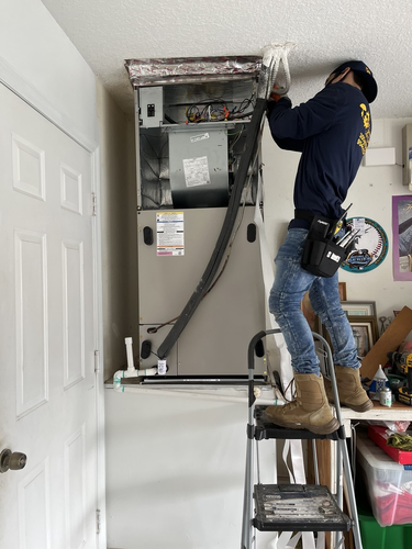 AC condenser installation work with professional techniques