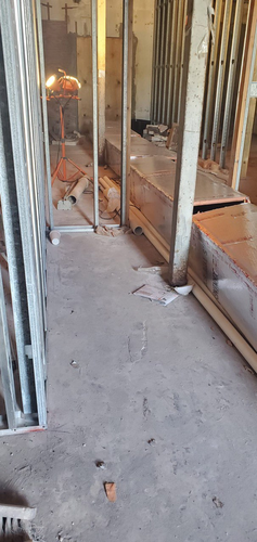 Commercial AC equipment installation with professional setup