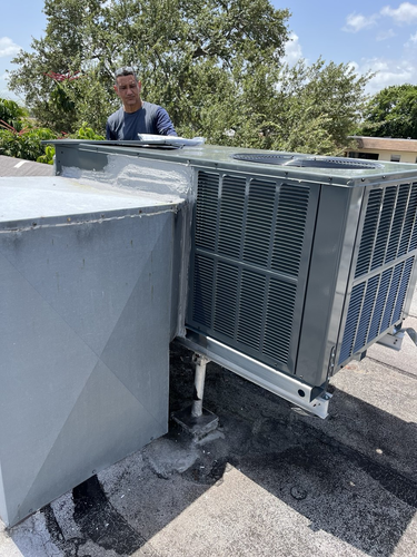 HVAC maintenance equipment setup for comprehensive service